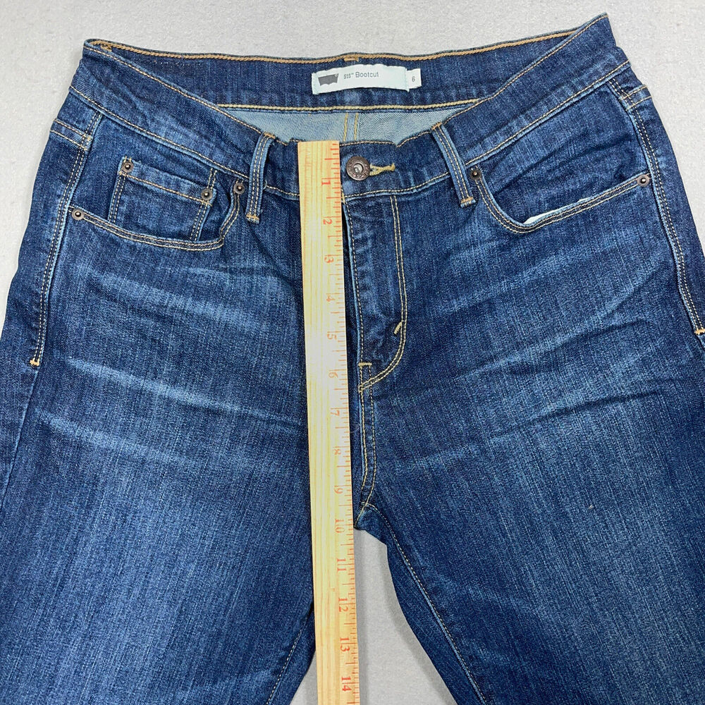 Levis 515 Bootcut Jeans Women Size 6 Blue Mid Rise Dark Wash Denim Casual Y2K - Picture 5 of 12